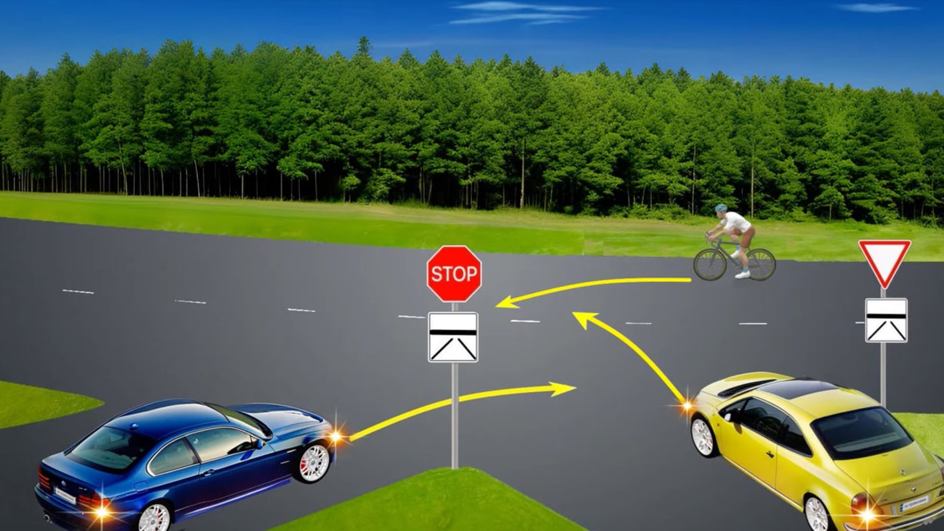 Test of Traffic Rules at the Intersection - Who Goes First